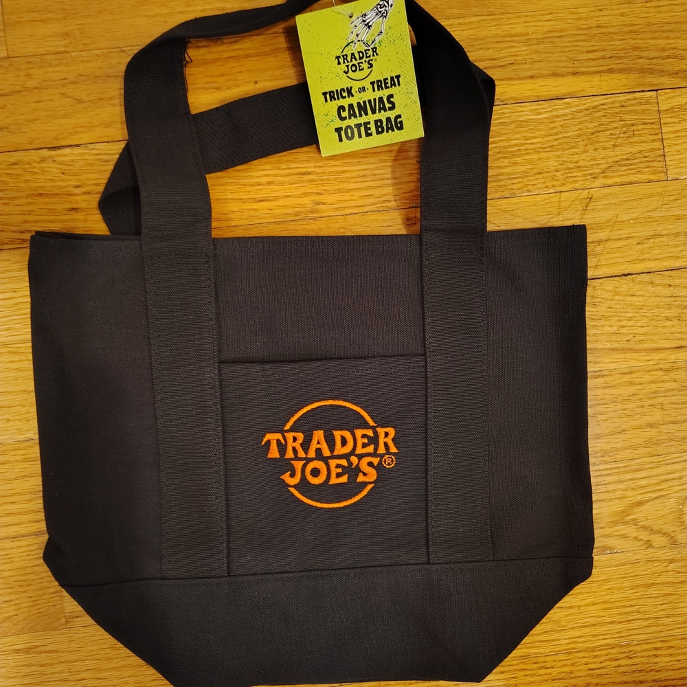 Trader Joe's Black Canvas Tote Bag